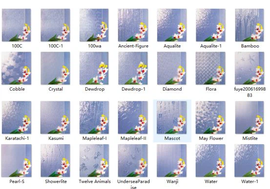 PATTERNED GLASS SELECTION