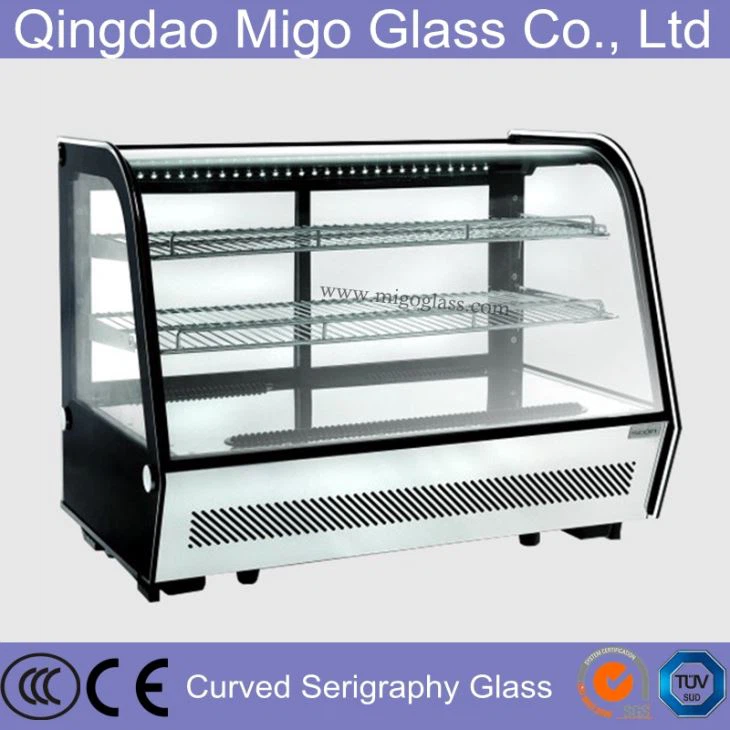 hot bent glass for cake display showcase 
