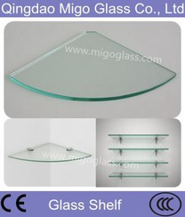 Estantería de vidrio de esquina de pared de 10mm templada