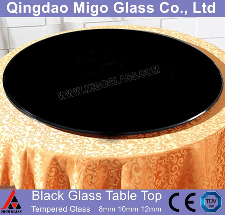 Black Round Glass Table Top