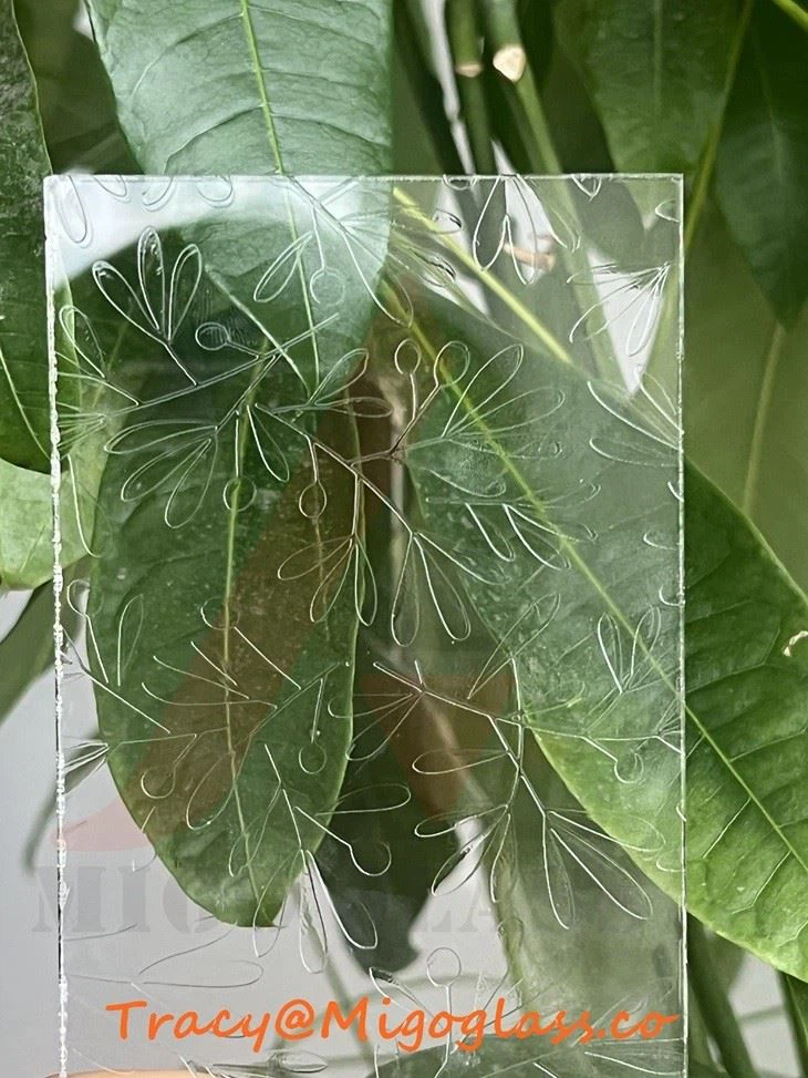 Frosted Decorative Acid Patterned Glass