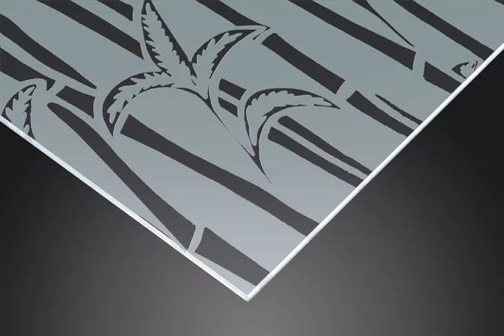 Frosted Decorative Acid Patterned Glass