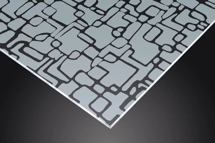 Frosted Decorative Acid Patterned Glass